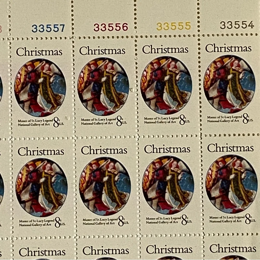Christmas Stamps 1972 Master of St. Lucy Legend MNH 8 cent Sheet of 50 1471 Vtg